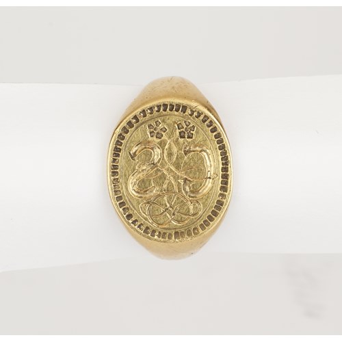 A Rare English High-Carat Gold Signet Ring